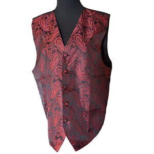 Epoint red and black paisley tie back size XL vest